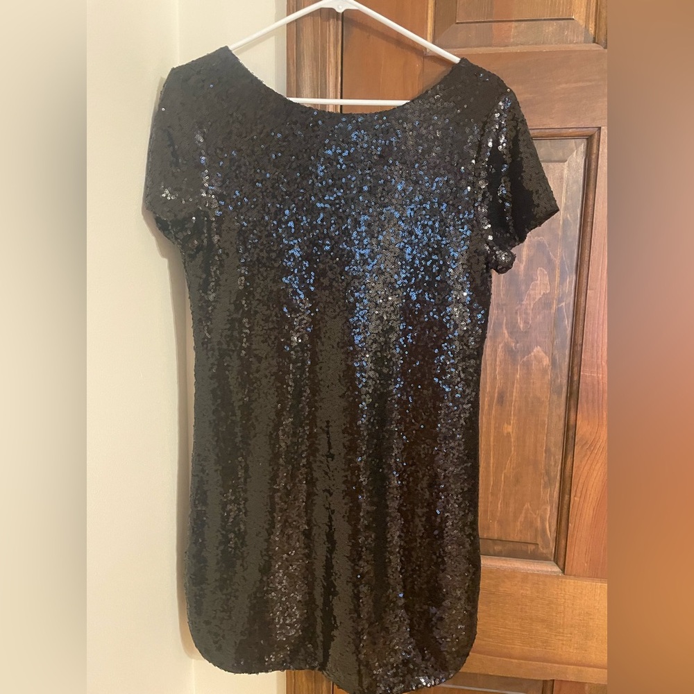 Pink Lily Black Sequin Dress - Medium
